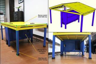 Quake-proof desk for kindergarten students