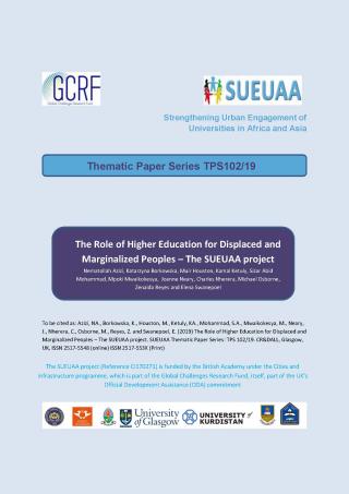 SUEUAA thematic paper series: the environment (paper two)